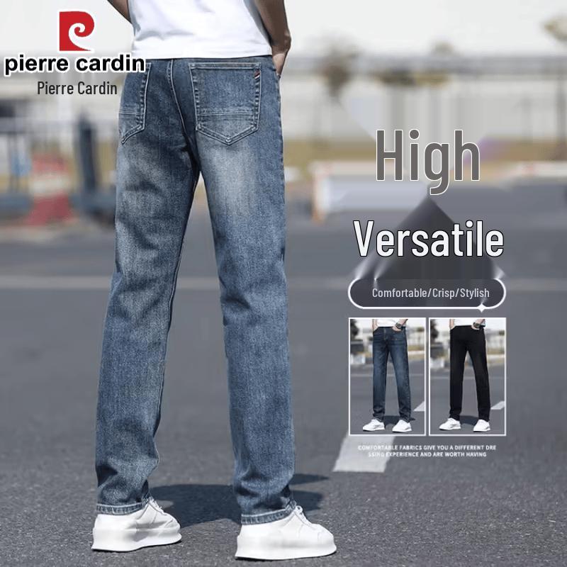 Pierre Cardin Men's Washed Loose Straight Fit Jeans
