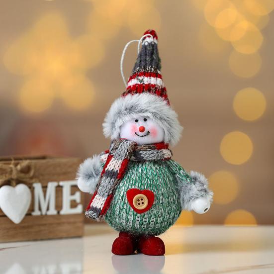 Christmas Plush Doll Hanging Ornament Mini Colorful Cloth Santa Claus Snowman Deer Foam Doll Plushies Christmas Tree Pendant Christmas Party KTY