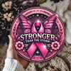 Pink Ribbon Breast Cancer Awareness Metal Wall Art 7.8x7.8 Inch Floral Garland Sign Inspirational Gift for Women Home Office Decor