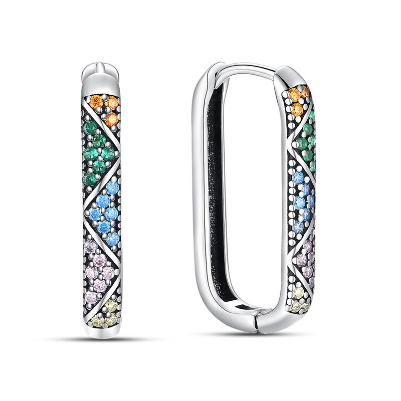 Trend Earrings 925 Silver Luminous Iridescence Zircon Unicorn Brush Earrings Jewelry Women Earrings Designer