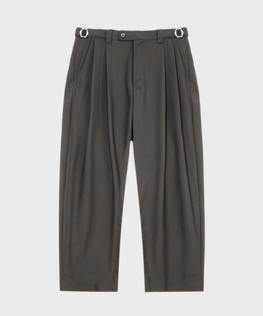 TY Classic Double-Pleated Trousers, Olive
