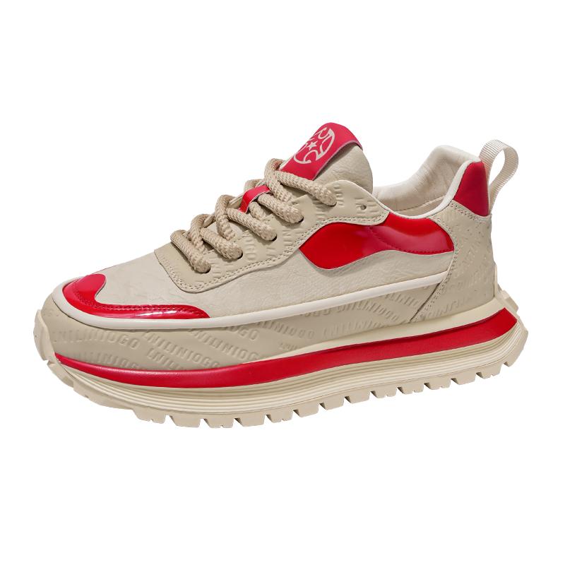 Men's Shoes New Four Seasons Casual Sneakers Thick Sole Height-increasing Casual Shoes British Street Style Wear-resistant Shoes