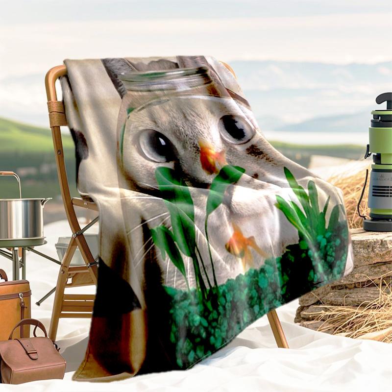 1pc dog pattern blanket, all season lightweight home office outdoor nap multifunctional blanket