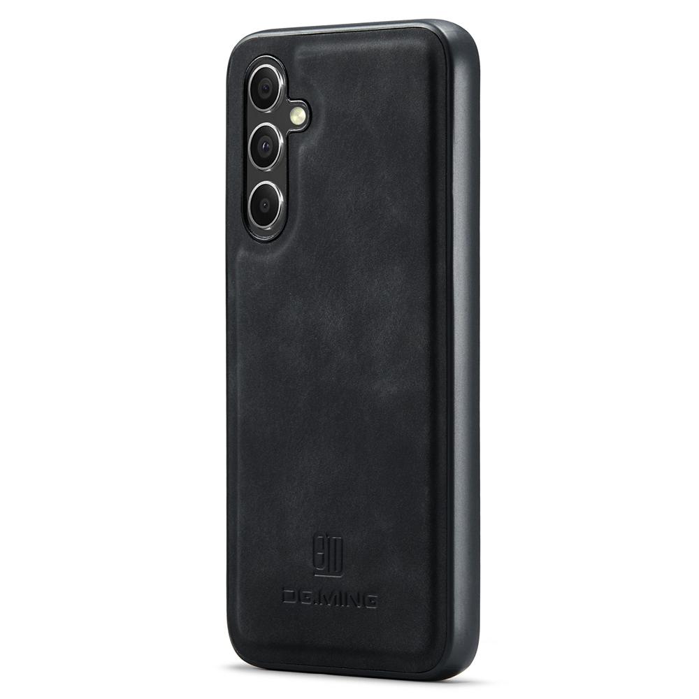

DG.MING For Samsung Galaxy S25 Case PU Leather Covered PC+TPU Hybrid Phone Shell Black