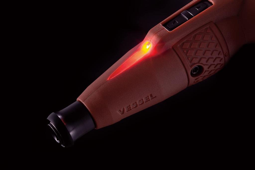 VESSEL Electric Ball Grip Limited Edition Includes 1 High Speed Driver, (Dull Red), Bit, (Low Recoil), 220USB-S1DR