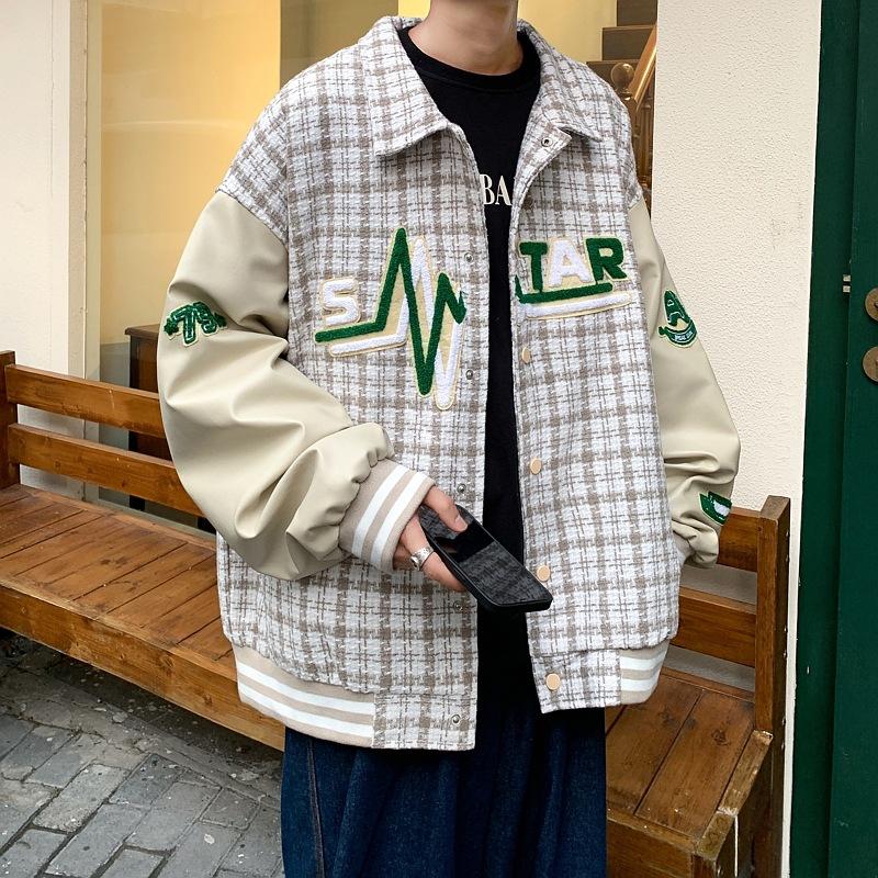 

Весенне-осенняя куртка с вставками, мужская весенняя новинка, трендовая бейсбольная куртка в американском стиле хай-стрит, мужская и женская 5XL