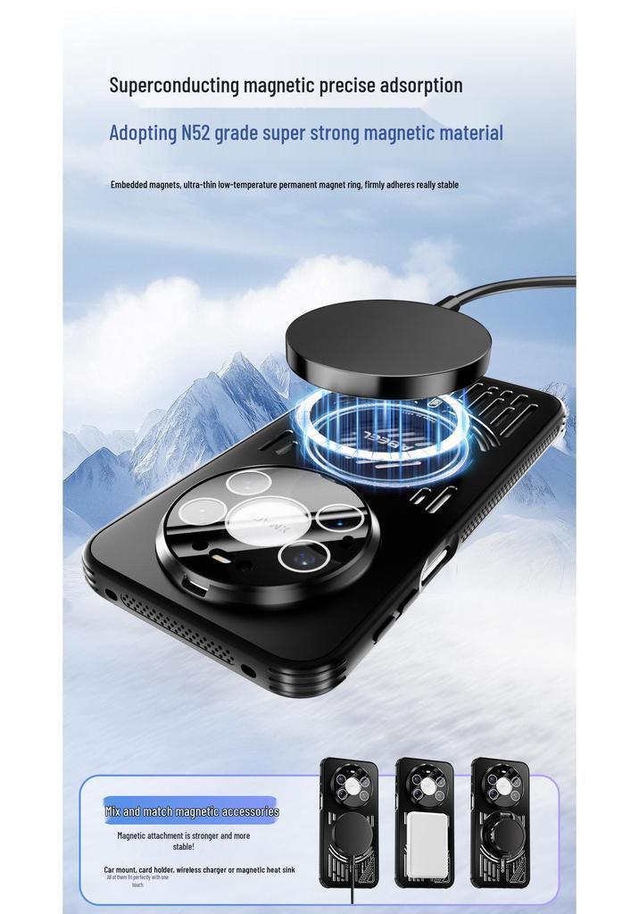 Huawei Mate80 ProMax Magnetic Anti-Fall Breathable Matte Case with Heat Dissipation