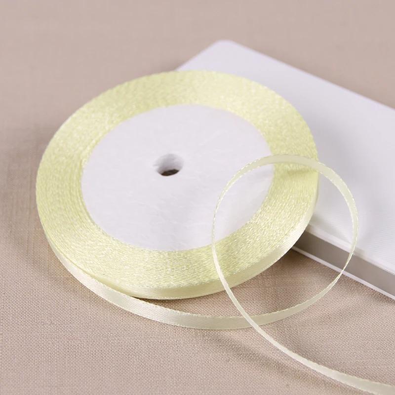 25Yards 6mm Silk Satin Ribbons for Crafts Bow Handmade Accessories for Clothing Accessories and Hats DJIY