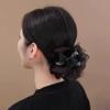 2pcs/set Elegant Chiffon Bow Rhinestones Elastic Hair Band For Women Lady Sweet Hair Ornament Scrunchie Hair Tie Hair Accessory