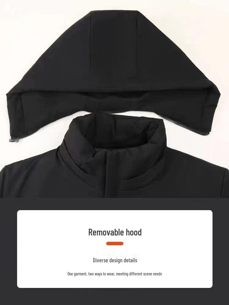 Men's Mink Velvet Parka: Winter Hooded Jacket for Middle-Aged & Elderly, Warm & Thickened with Plus Velvet