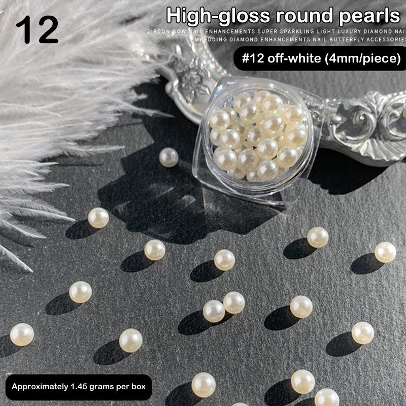1 Scatola di Perle Stereoscopiche Mini Perle Rotonde Accessorio Decorativo per Pittura Unghie Patch Diamante per Unghie