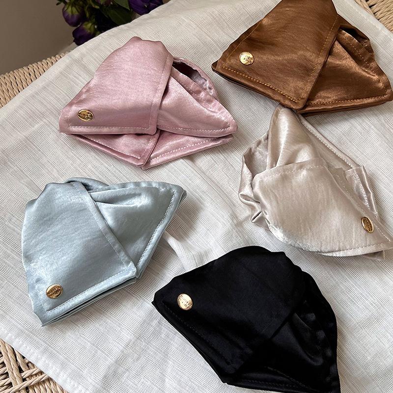 Triangular Clip Satin Shell Bow Hair Clip, Women's New Back Head High-end Shark Clip Hair Accessory