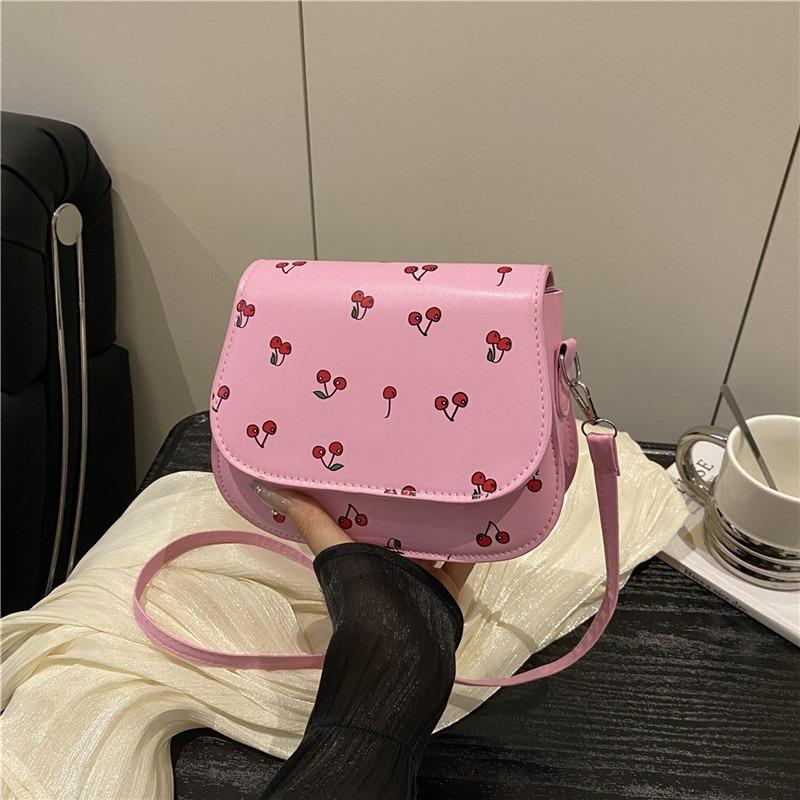 Small Fresh Cherry Fashion Handbag Women's Spring and Summer New Trendy Niche Messenger Bag Versatile Small Square Bag