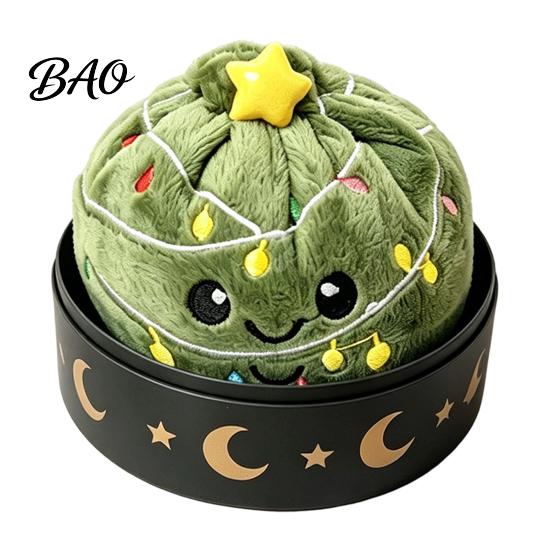 Dumpling Sensory Toy with Steamer Christmas Plush Stress Relief Toy, Santa Claus Snowman Reindeer Themed Fidget Toys Steamed Bun Squeeze Relaxation