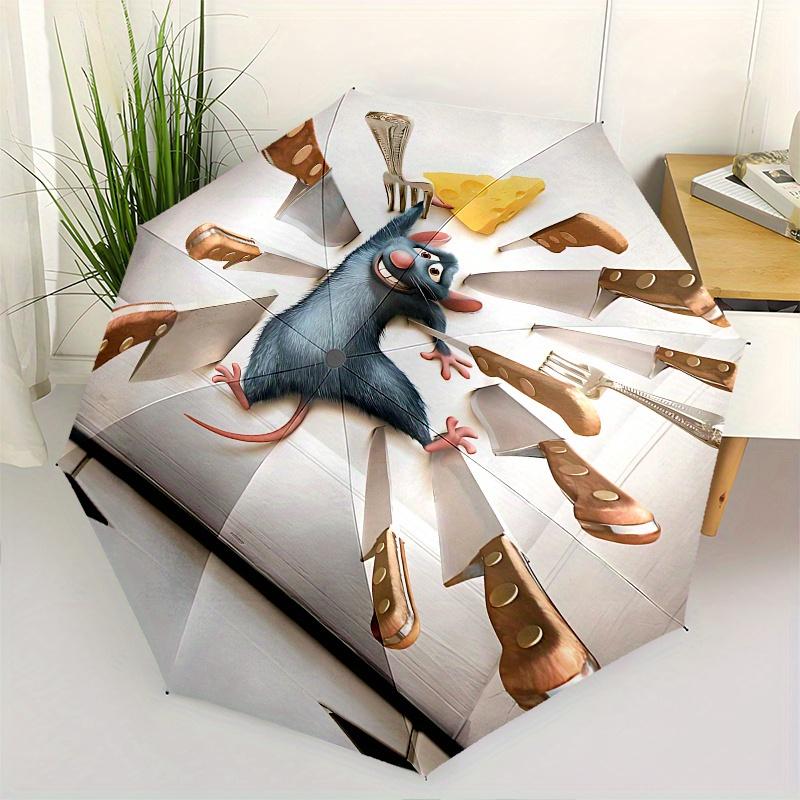 

Disney Ratatouille, Ratatouille Automatic Open/Close Umbrella - Cute Umbrella with Cute Design, Portable 3-Fold Compact Umbrella for Men & W