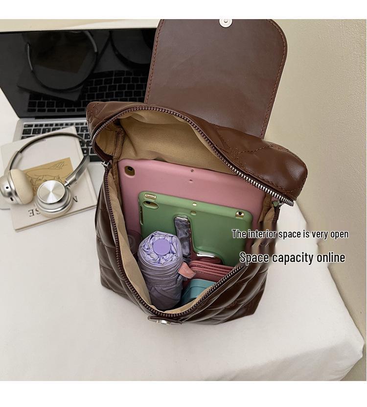 Korean Women's Minimalist Backpack 2025 - Trendy, Large-Capacity Autumn/Winter Handbag & Commuter Bag