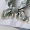 Sweet Printed Silk Scarf Pastoral Style Floral Hairscarf Simple Cotton Linen Square Scarf  Female