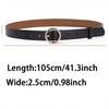 Women'S Belt Round Buckle Belt With Jeans Cargo Pants Skirt Thin Belt Soft Pu Belt Belt
