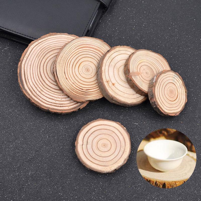 Natural Log Slice Piece Cup Mat Coaster Tea Coffee Mug Round Holder Creative Wood Hand Painted Photo Shooting Props, Multiple Size for Choice