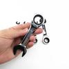 Short Handle Adjustable Head Ratchet Wrench, Mini Fast Ratchet Spanner for Auto Repair, Labor-Saving Dual-Purpose Portable Tool