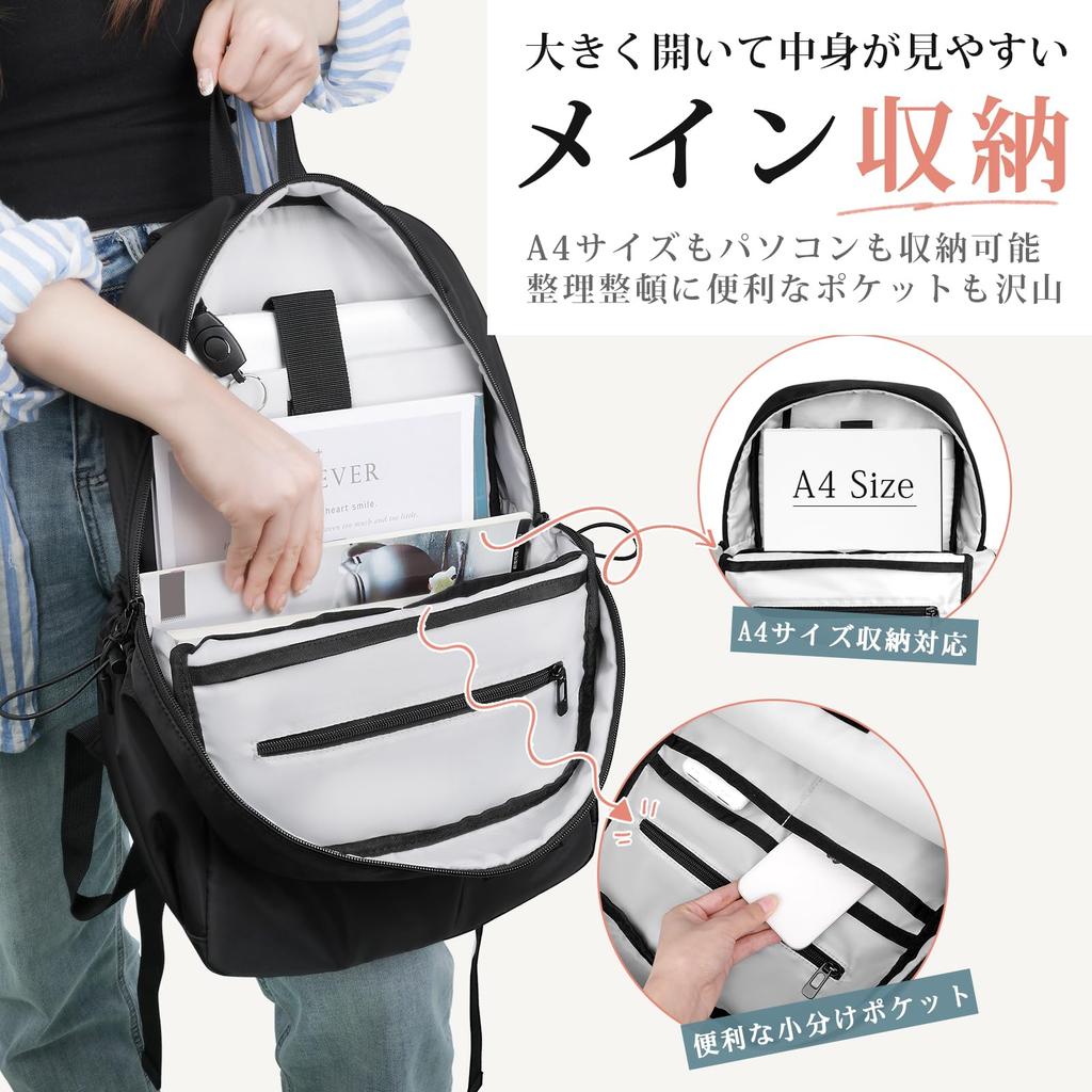 Vulmoon Lightweight Waterproof Fits A4 Suitable for and University Perfect for and Casual and Backpack Backpack, 15.6-inch Laptops, Size, Stylish,