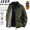 JEEP SPIRIT Men's Fleece-Lined Lapel Casual Jacket