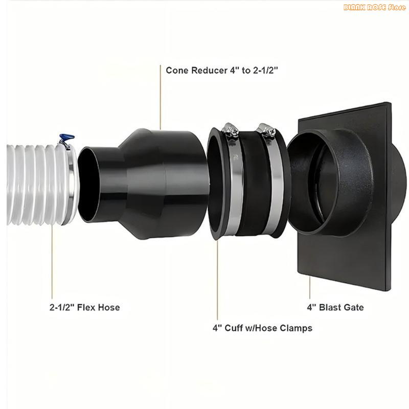 

K1AE Heavy dutys 4In to 2 -1/2inch Dust Collection Hose Cone Reducer for Woodshop Debris Management Systems Accessories China Mainland
