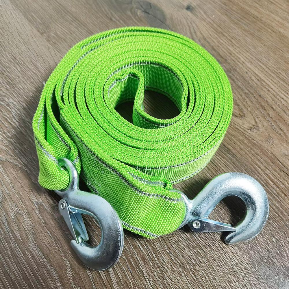 1Pc 4m Car Tow Cable Heavy Duty 8 Ton Trailer Rope Towing Pull Rope Strap Hooks Van Road Recovery Car Accessories