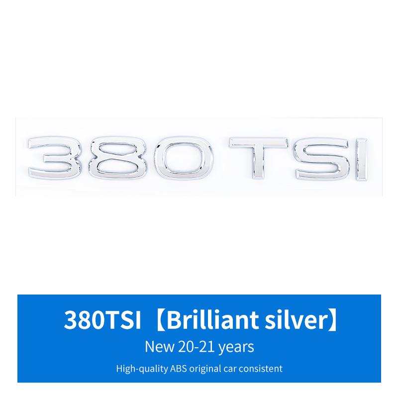 New ABS Letters Emblem 280TSI 330TSI 380TSI Rear Trunk Badge Sticker for VW volkswagen GOLF Series Car Styling Decoration NG5