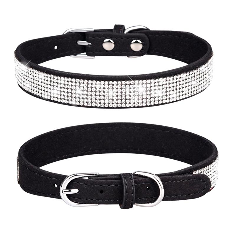 2 Stück Hundehalsband Kordelzug Seil Set Kristall Bling für Strassstein Verstellbares Band Welpe für Katzen Halsbänder Hals Hals St