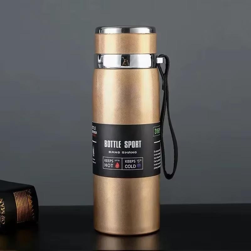 

Thermal Water Bottle Keep Cold and Hot Water Bottle Thermos for Water Tea Coffee Vacuum Flasks Stainless Steel Thermos Bottle 1L 1.0L золотий