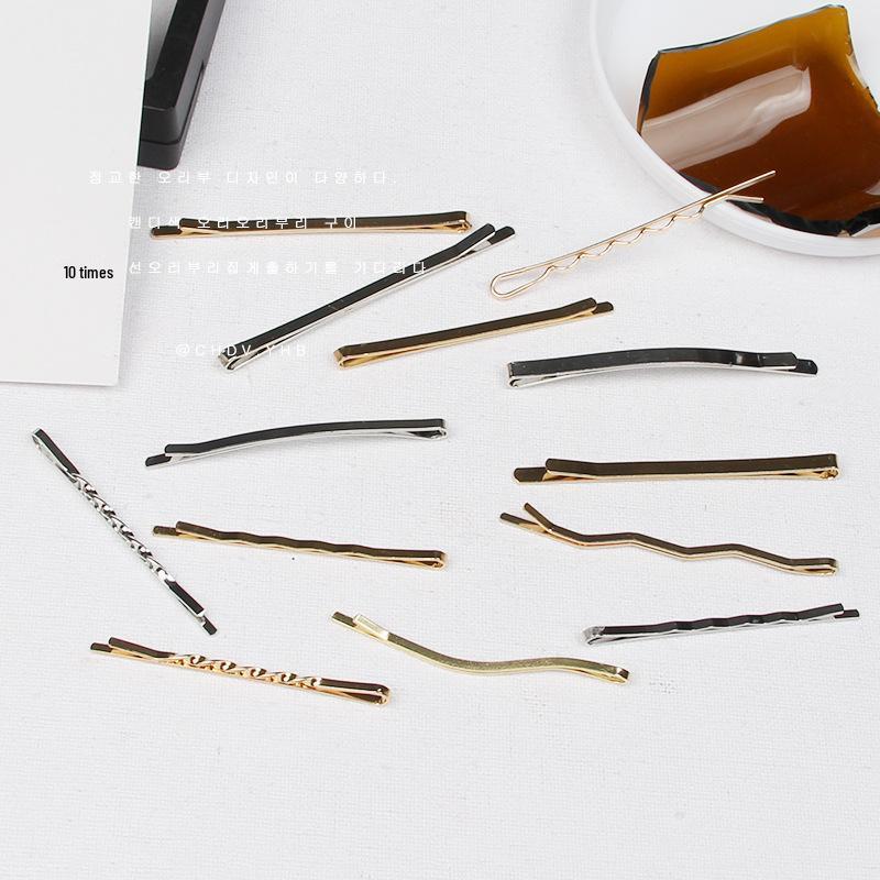 Presilhas de Cabelo Curvas Douradas e Prateadas para Mulheres - Acessórios de Aço para Franja e Laterais