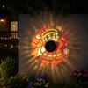 Solar Outdoor Wall Light Santa Claus Projection Lamp Christmas Iron Art Garden Decorative Wall Lamp For Yard Courtyard Xmas Gift