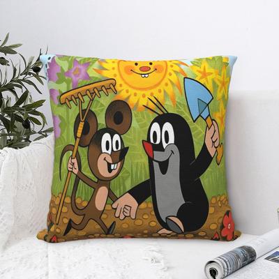 The Little Mole Cartoon Animal Pillowcases Accessories Printed Cushion Cover Pillow Covers Car Decorations Square Multi-Size