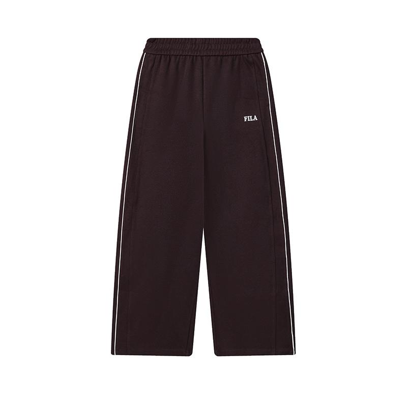 FILA Original Fashion Simple Classic Retro Casual Sports Style Versatile Comfortable Loose Knit Long Pants Women bottoms Decayed-Brown F11W619608FBN S