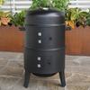 Vertical Charcoal Smoker with Air Vent BBQ Smoker Grill 2 Access Doors 3-in-1 Portable Vertical Grill Cooker for Party Camping
