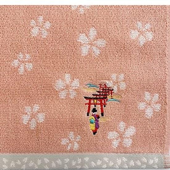Kyosuke Kyoto Towel Handkerchief 2525cm Embroidery Maiko Aoi-an Japanese Miscellaneous Goods Fushimi Inari Pink