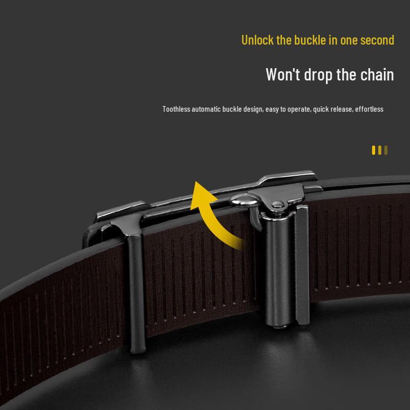 LUCKY LION Men's Automatic Buckle Leather Belt