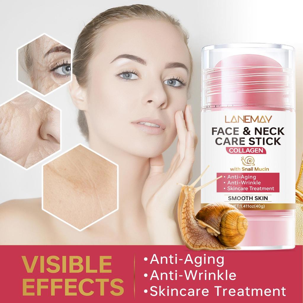 Face & Neck Care Stick-Lift And Tighten Skin-With Snail Mucin & Collagen-Moisturizing Care For All Skin Types, 40g
