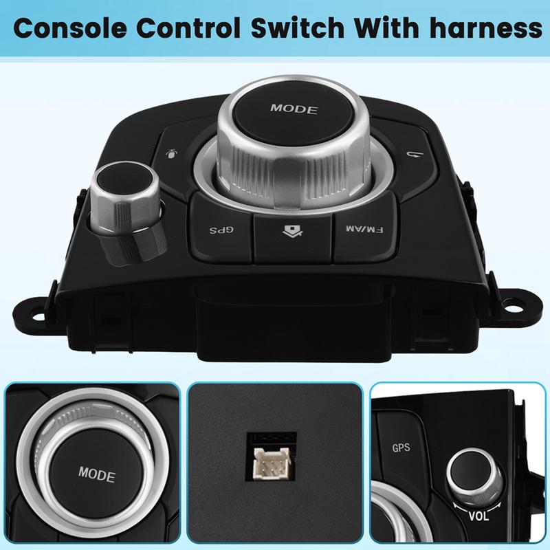 Car Console Control Switch Navigation Surface Frame Console Controllor Button For Mazda 3 Axela 2014-2019 BHN1-66-CM0C