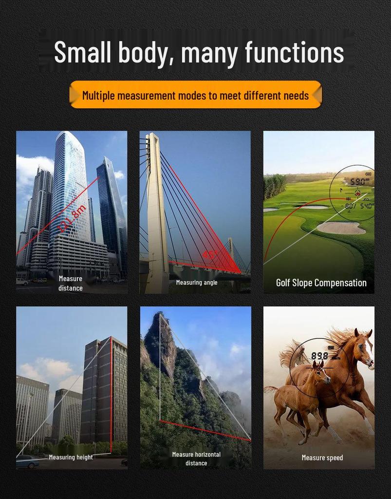 Cross-border New Laser Rangefinder Golf Telescope with Touch Screen, Angle & Speed Measurement