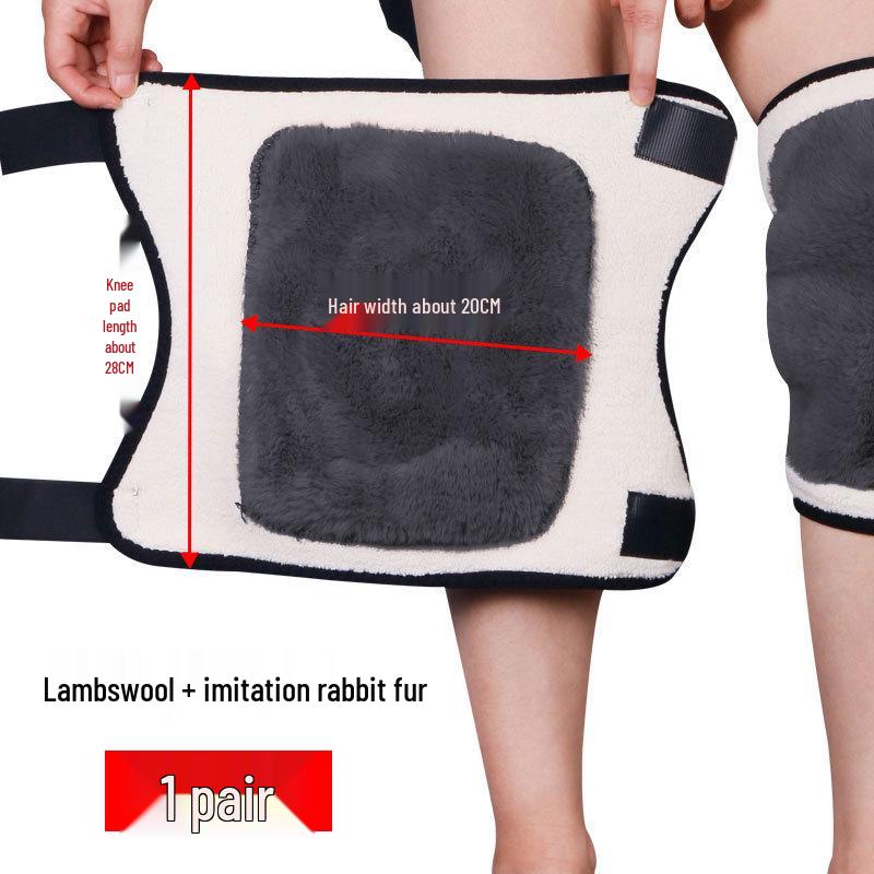 Warm Lamb Wool Velvet-Lined Knee Pads for Joint Protection - Ideal for Middle-Aged & Elderly Men and Women During Autumn and Winter