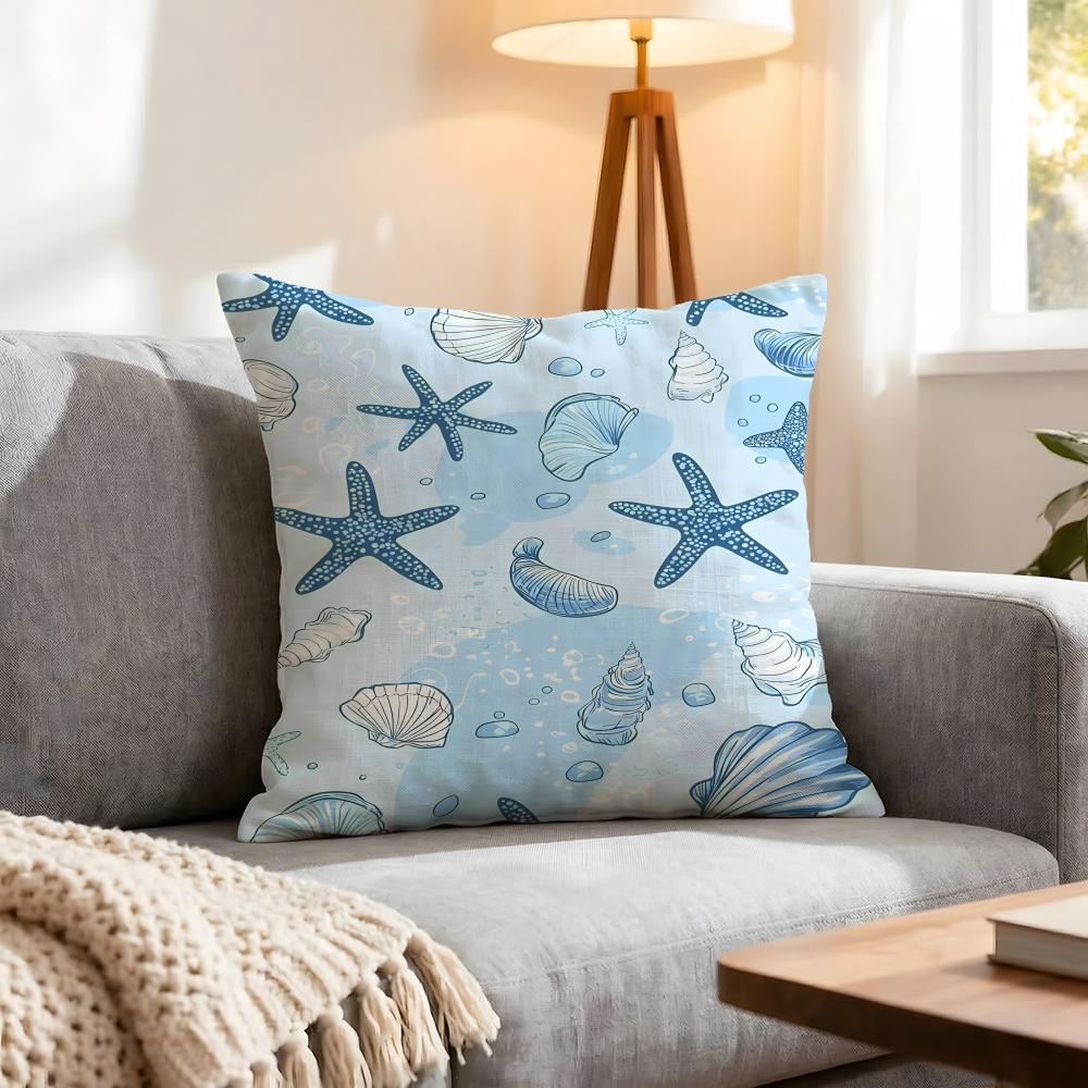 Light Blue Ocean Ripple Cushion Cover 1Pcs Decorative Covers Soft Cushion Case For Sofa Couch Decor 40X40 45X45 Pillowcases