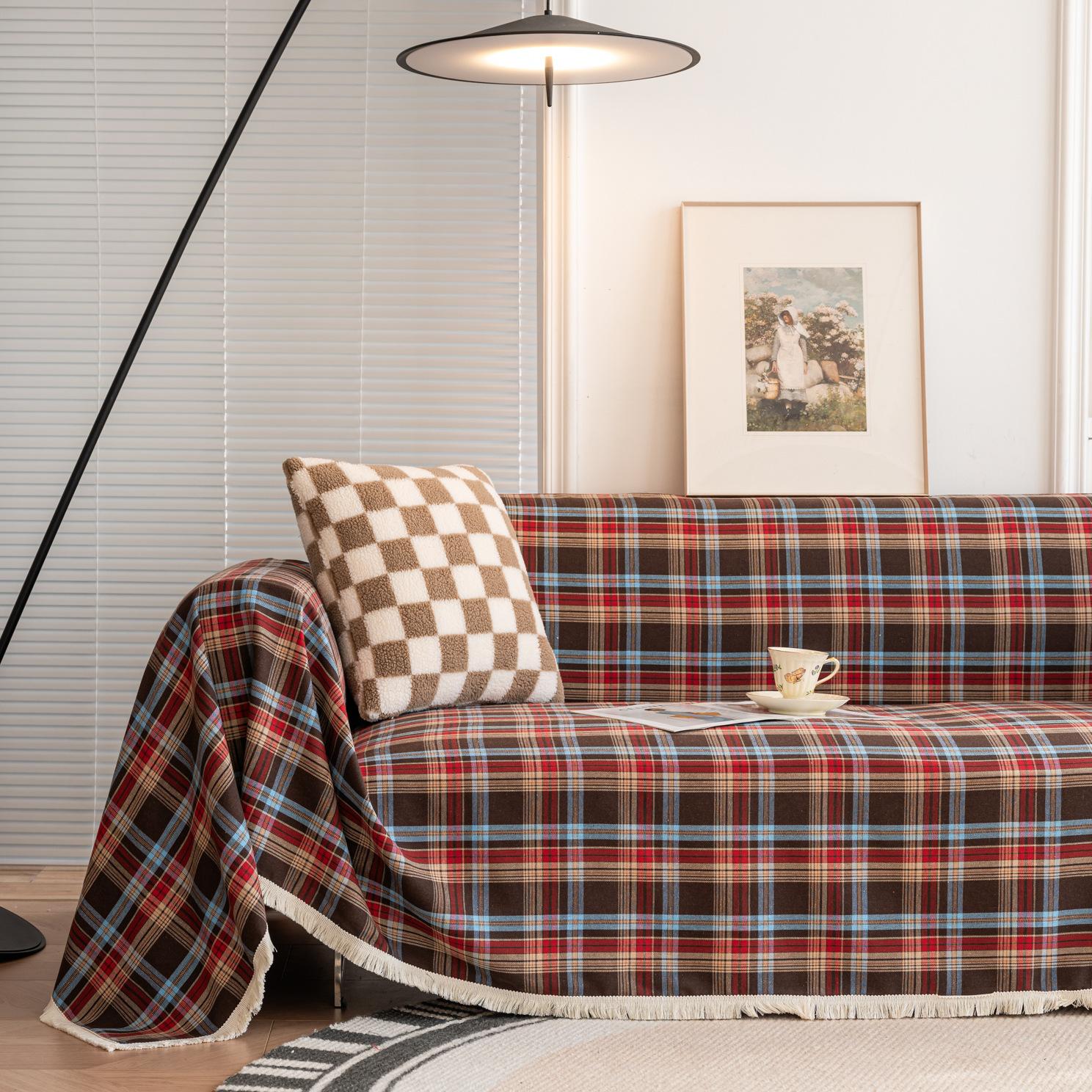 

Рождественский чехол для дивана Чехол для дивана Сетка для гостиной Кровать для домашних животных Мягкий с кисточками Моющиеся чехлы для дивана Хлопковое одеяло 140x180