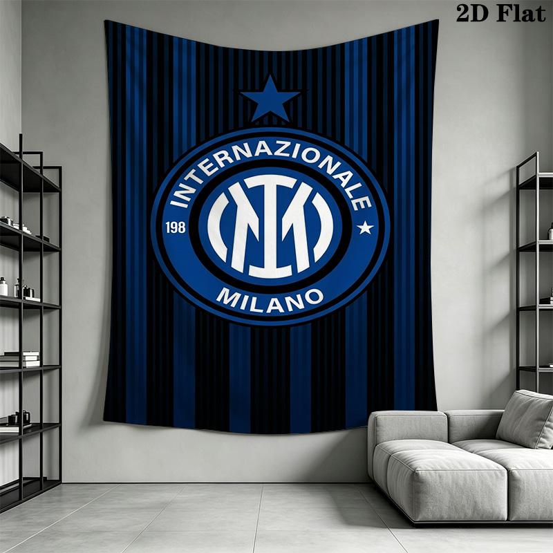 Inter Milan Logo Wallpaper Bedding 1 Duvet Cover 2 Pillowcase Without Core Soft And Comfortable Duvet Cover And Pillowcase