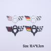 V8 American Flag Metal Car Sticker for Chevrolet, Dodge, Ford, Jeep Rear; Includes German Flag Design
