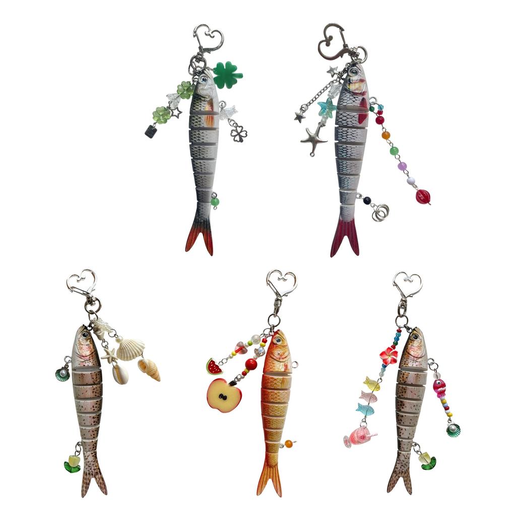 Cute Fish Keychain Durable Alloy Resin Charm Lightweight Portable Accessory For Keys Bags Gift Idea
