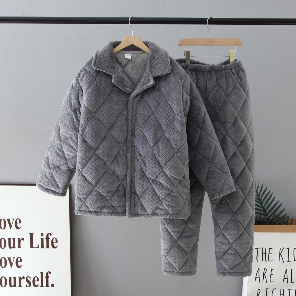 Prisoner's Winter Cotton Jacket & Coral Fleece Pajamas Set