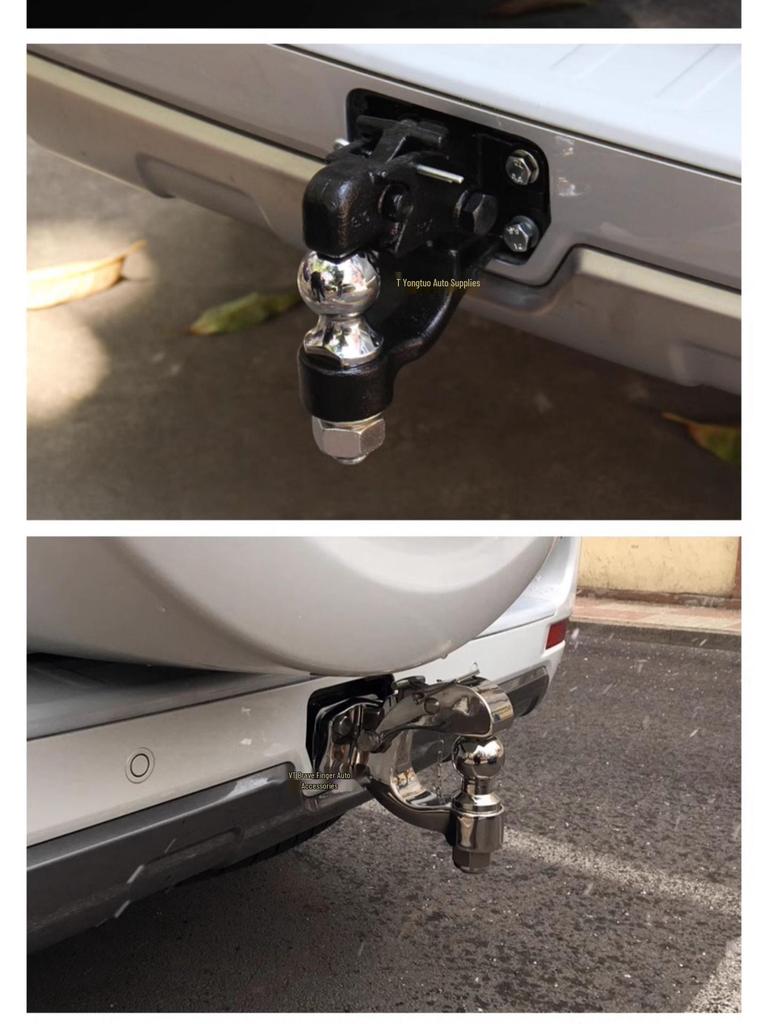 2024 Toyota Prado LC250 Trailer Hitch: Modified Tow Hook Rear Bumper with Square Hole
