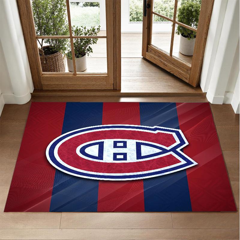 Montreal Canadiens Design Crystal Velvet Rug Soft Decorative Mat for Bedroom Entrance